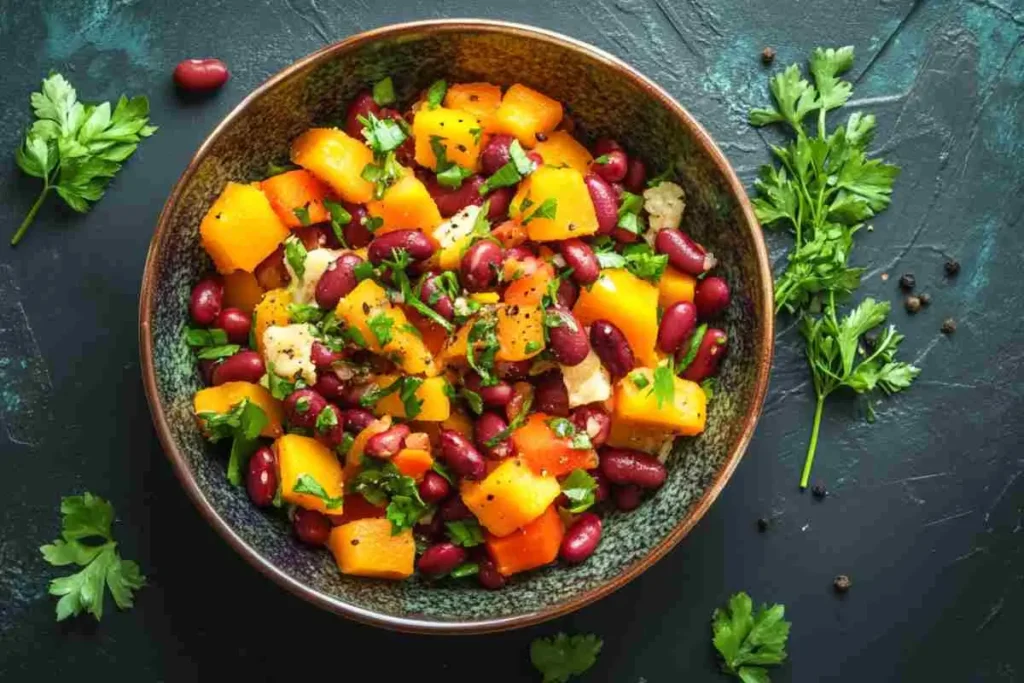 Roasted recipe squash and kidney beans