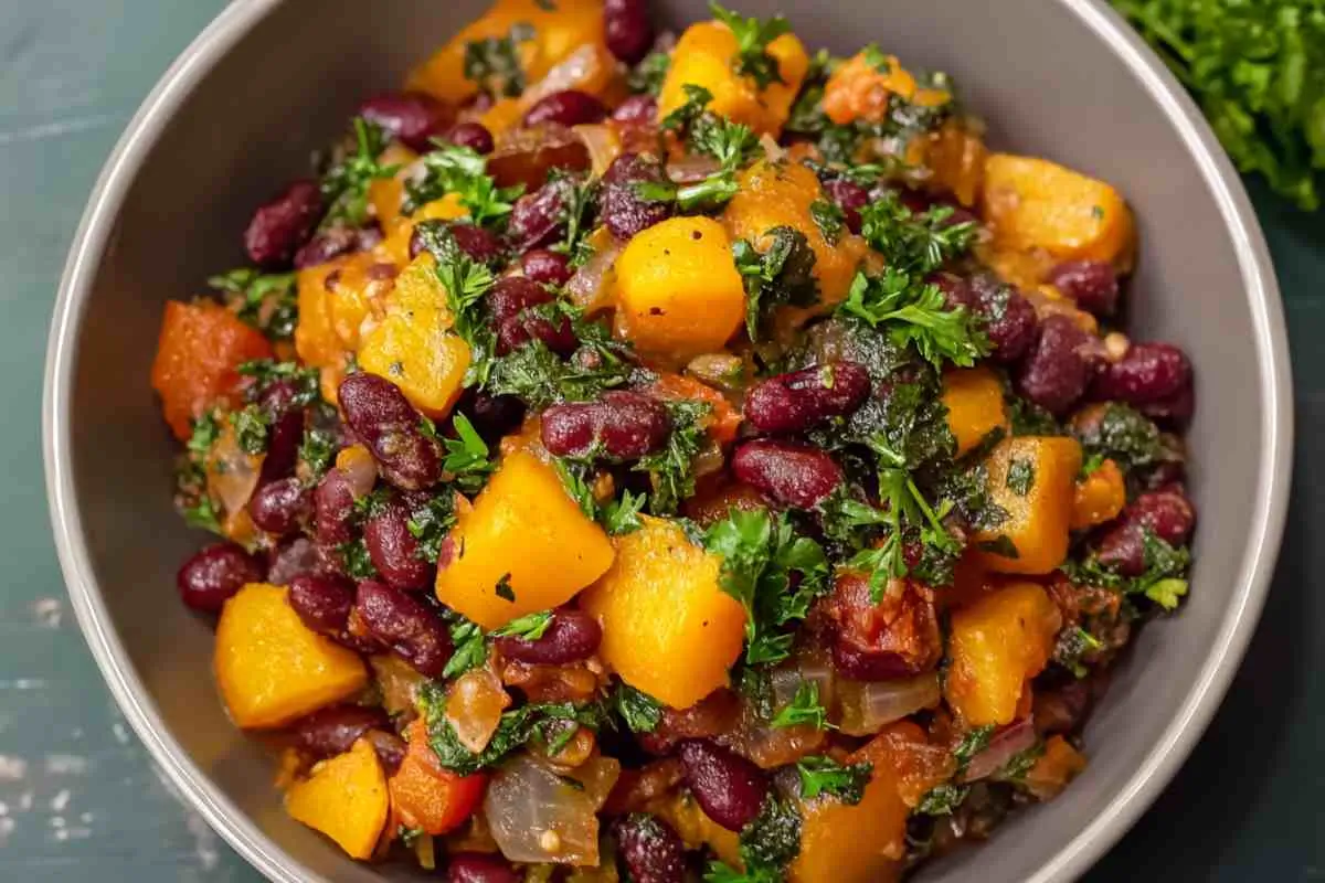 Roasted recipe squash and kidney beans