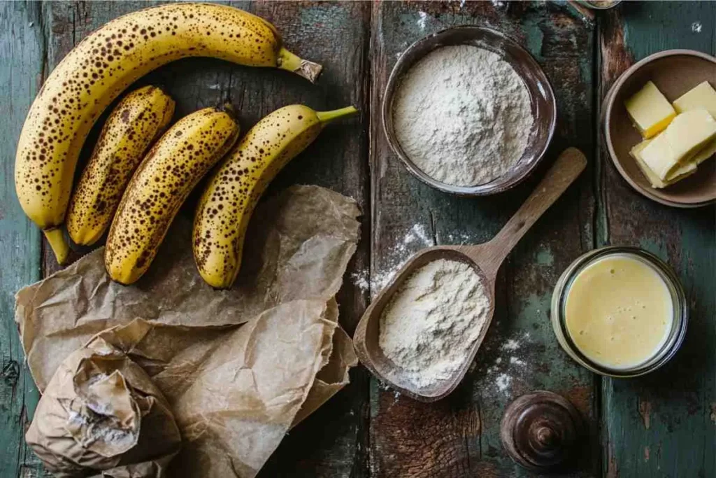 Warm, moist, and delicious banana bread made with just 4 ingredients!