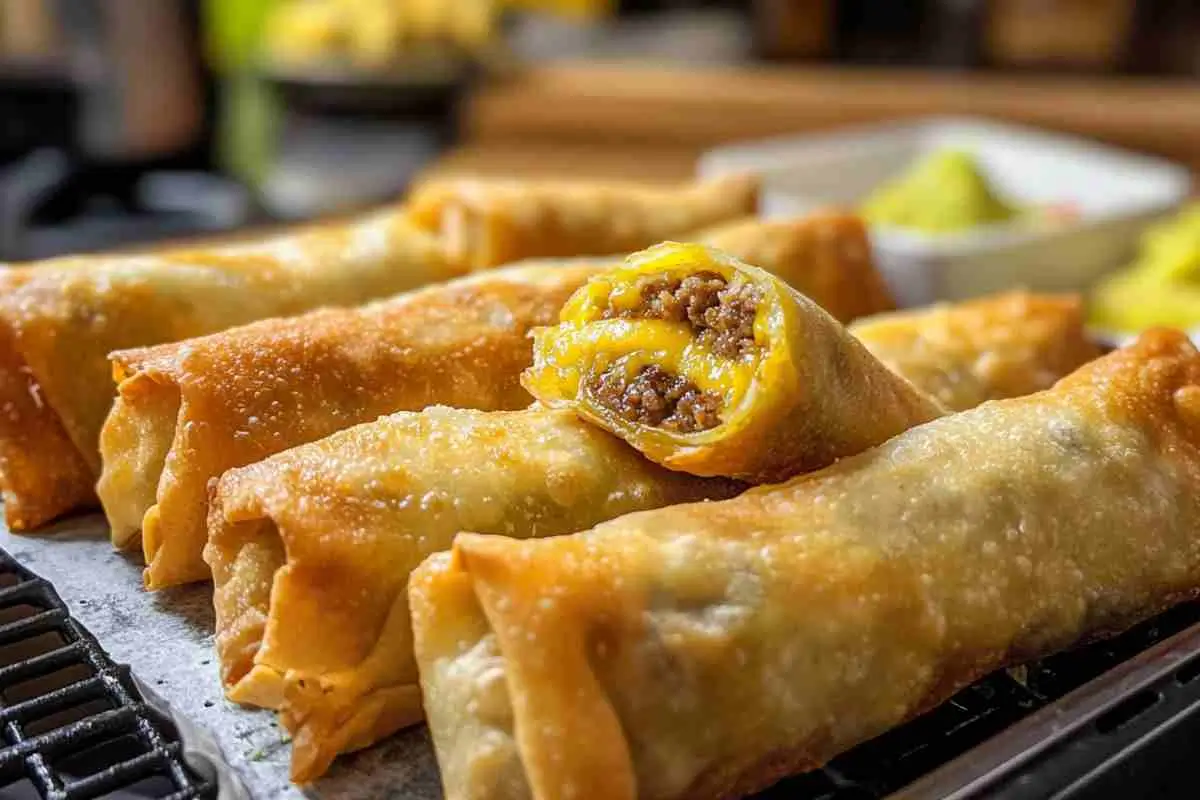 Air Fryer Cheeseburger Egg Rolls Recipe