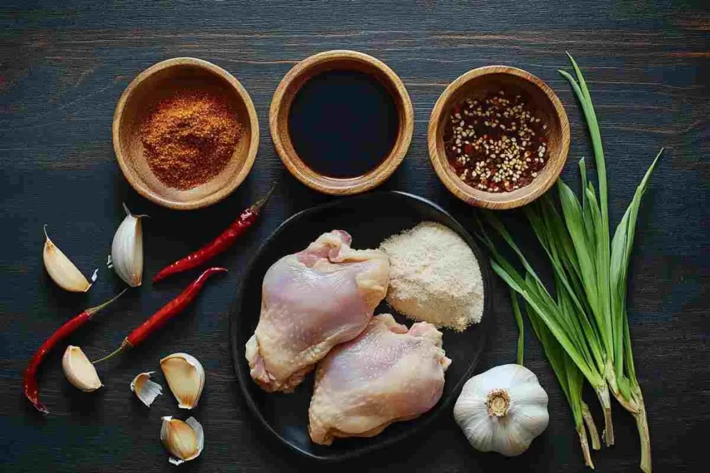 Ingredients for making homemade Empress Chicken