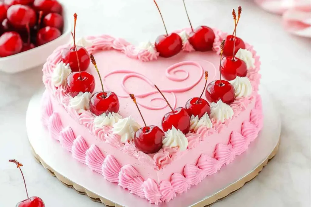 frosted heart cake