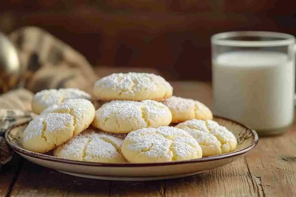 Freshly baked Cool Whip cookies served with coffee